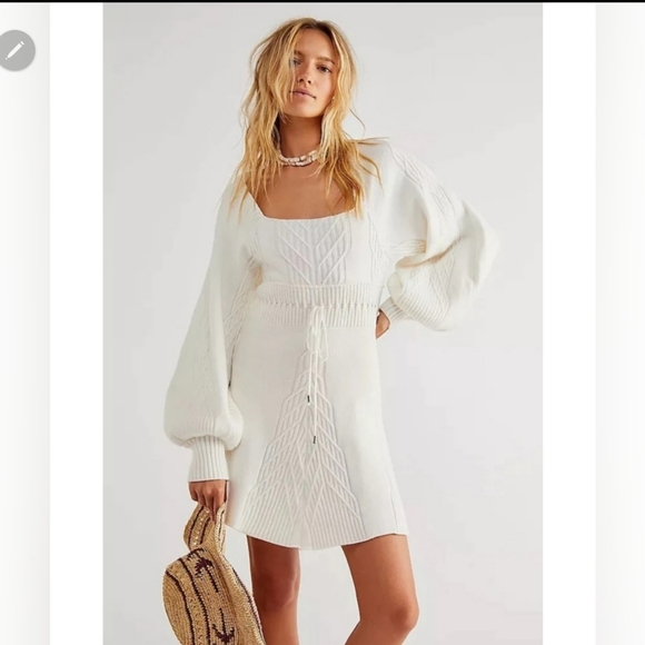 Free People Emmaline Knit Sweater Mini Dress - Picture 1 of 16